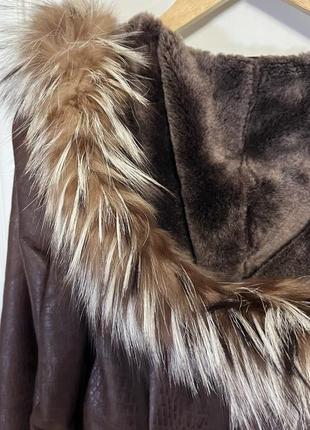 Дубленка куртка шубка из натуральной кожи и меха пальто8 фото