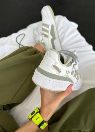 Жіночі кросівки adidas forum low “white/olive” premium5 фото