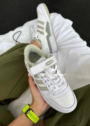 Жіночі кросівки adidas forum low “white/olive” premium4 фото
