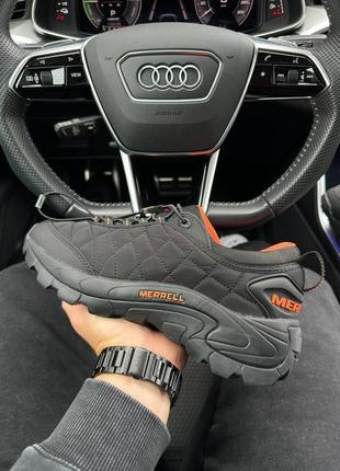 Зимние мужские кроссовки merrell ice cap moc 2 gore tex black orange (термо) 41-44-45-46