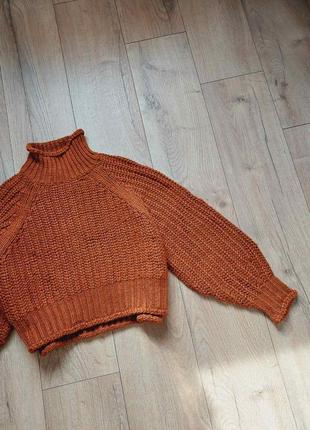 В'язаний теплий светр оверсайз вовняний вязаный теплый свитер оверсайз шерстяной джемпер h&m пуловер4 фото