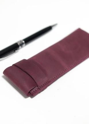 Кожаный пенал "мини", натуральная винтажная кожа, цвет бордо