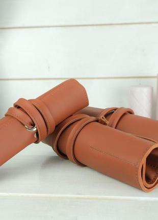 Кожаный пенал "скрутка на 8 кармана", натуральная кожа grand, цвет коньяк1 фото