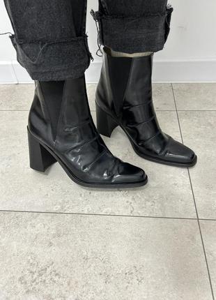 Сапоги kookai австралийский бренд ботинки на каблуке черные лакированные 40 размер2 фото