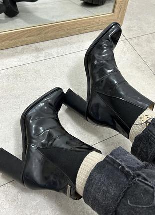 Сапоги kookai австралийский бренд ботинки на каблуке черные лакированные 40 размер8 фото