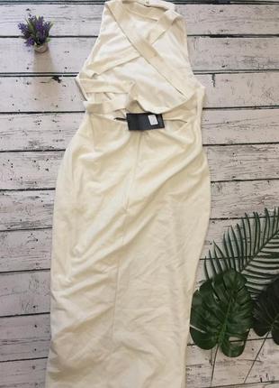 Платье сарафан белое длинное с открытой спиной missguided