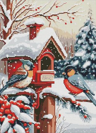 Алмазна мозаїка ласощі пташок ідейка 40 х 50 amo7794