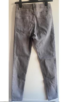 Серые джинсы скинни на высокой талии pull&bear s m 38 eur5 фото
