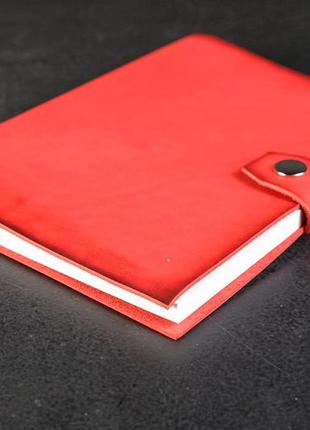 Блокнот в кожаной обложке формата а5, натуральная кожа итальянский краст, цвет красный3 фото