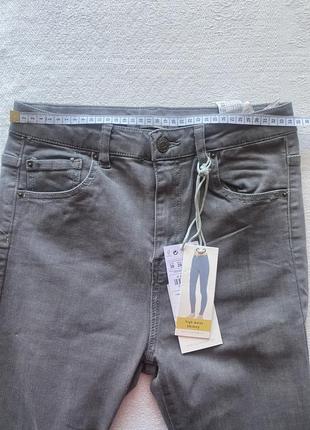 Серые джинсы скинни на высокой талии pull&bear s m 38 eur9 фото