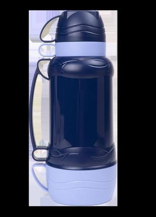 Термос zeox besar з 2 чашками 1,0 л пластик колба скло вага 570 грамів висота 300 мм5 фото
