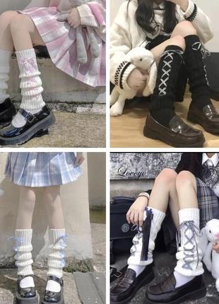 Гетры с лентами 4 вида 2 цвета в стиле лолита