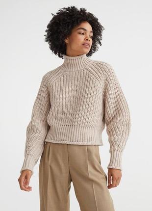 В'язаний теплий светр оверсайз вовняний вязаный теплый свитер оверсайз шерстяной джемпер h&m1 фото