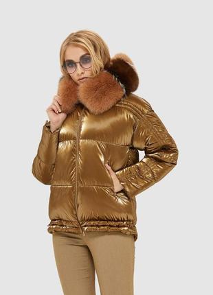 Зимняя куртка mila nova к-104 золото