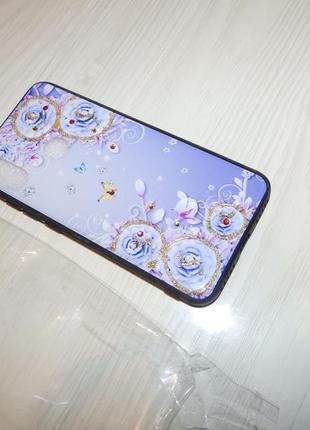 Чехол для xiaomi redmi 6 pro цветы стразы