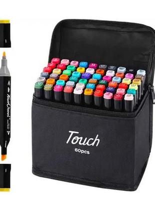Набор маркеров для рисования touch 60 шт/уп двусторонние профессиональные фломастеры для художников