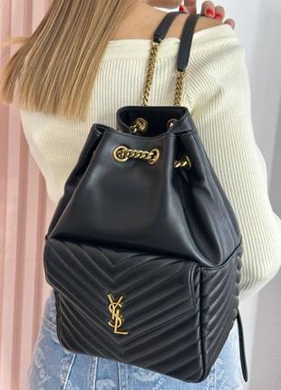 Женский черный кожаный рюкзак в стиле ysl joy yves saint laurent портфель ив сен лоран