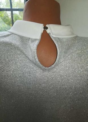 Срібляста блузка люрекс2 фото