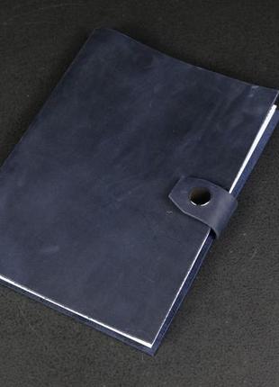 Блокнот в кожаной обложке формата а5, натуральная винтажная кожа, цвет синий