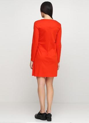 Оранжево-алое платье короткое cos однотонное3 фото