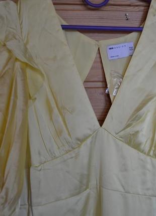 Платье плиссе asos design лимонно-золотистое!6 фото
