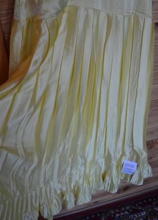 Платье плиссе asos design лимонно-золотистое!7 фото