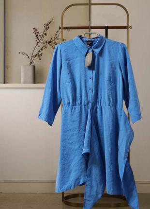 Блакитне плаття-сорочка new look5 фото