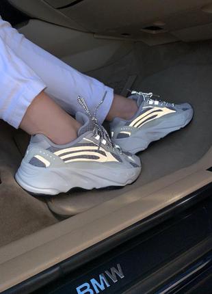Шикарные женские кроссовки adidas yeezy 700 white static в сером цвете (36-41)9 фото