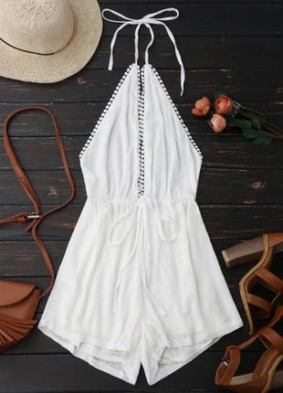 Білий комбез ромпер zaful
