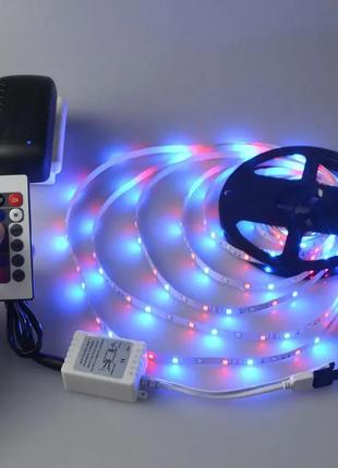 💎 👑👑👑💎світлодіодна стрічка багатобарвна 3528 rgb 5 м led з пультом