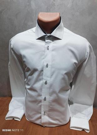 Ексклюзивна біла бавовняна сорочка унікального голландського бренду cavallaro napoli5 фото
