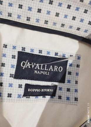 Ексклюзивна біла бавовняна сорочка унікального голландського бренду cavallaro napoli7 фото