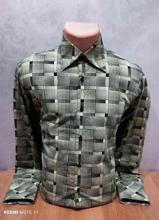Безупречная 100% хлопковая рубашка в принт известного британского бренда ben sherman