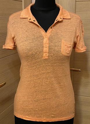 Стильна яскрава оригінальна футболка поло відомого бренду massimo dutti 46 розміру m