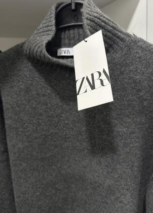 Серый свитер под горло,графитовый свитер под горло из новой коллекции zara размер s5 фото