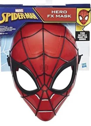 Маска пластиковая с резиновыми вставками человек паук spider man marvel hasbro (сша)9 фото