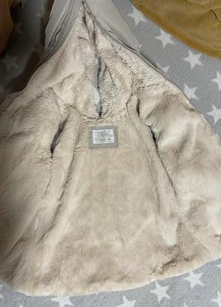 Тепла куртка для дитини з хутром zara2 фото