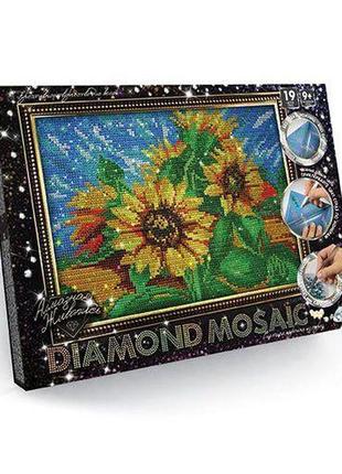 Алмазная живопись "diamond mosaic", "подсолнух"