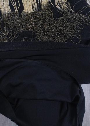 Женское платье alaii без рукавов с бахромой верх сеточка чёрное размер 38 (м)7 фото