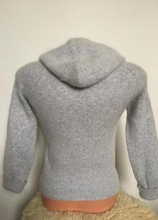 Стильная тёплая ангоровая кофточка с капюшоном trf knitwear серая2 фото