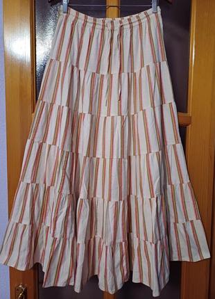 Многоярусная длинная юбка1 фото
