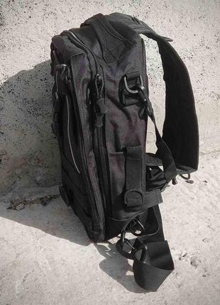 Черная тактическая сумка рюкзак4 фото