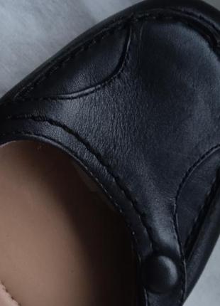 Туфли кожаные женские черные балетки лоферы кожа коза туфлы жэнкие кожаные лоферы на низком каблуке4 фото