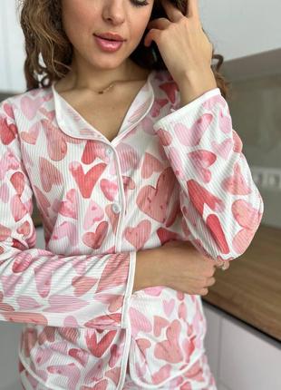 Пижама женская принт серденько ❤️5 фото
