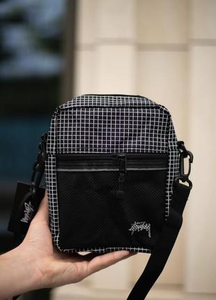 Борсетка stussy bag черная сумка через плечо женская мужская