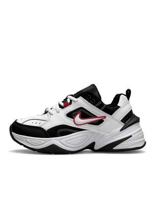 Nike m2k thekno білі з чорним та червоним