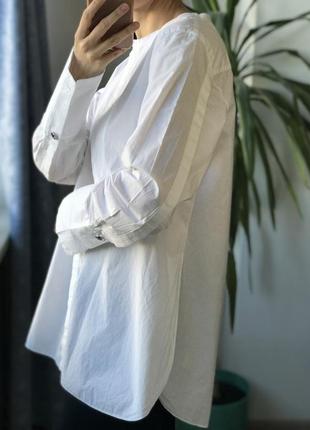 Хлопковая белая рубашка dorothee schumacher xl бавовняна сорочка оверсайз3 фото