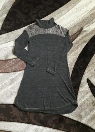 Ексклюзивна дизайнерська сукня м'якесенька з вовною графіт beate heymann1 фото