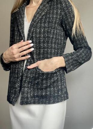 Трикотажный пиджак под твидовтый материал new look s3 фото