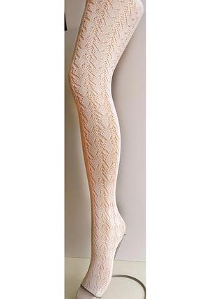 Ажурные хлопковые колготки sesto senso молочного цвета